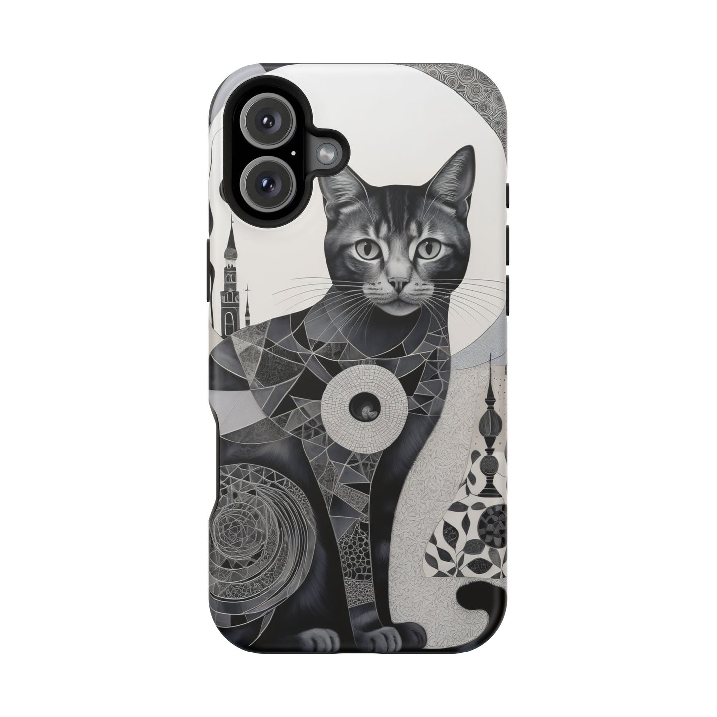Abstract Cat MagSafe® iPhone Tough Case Dual Layer Robust