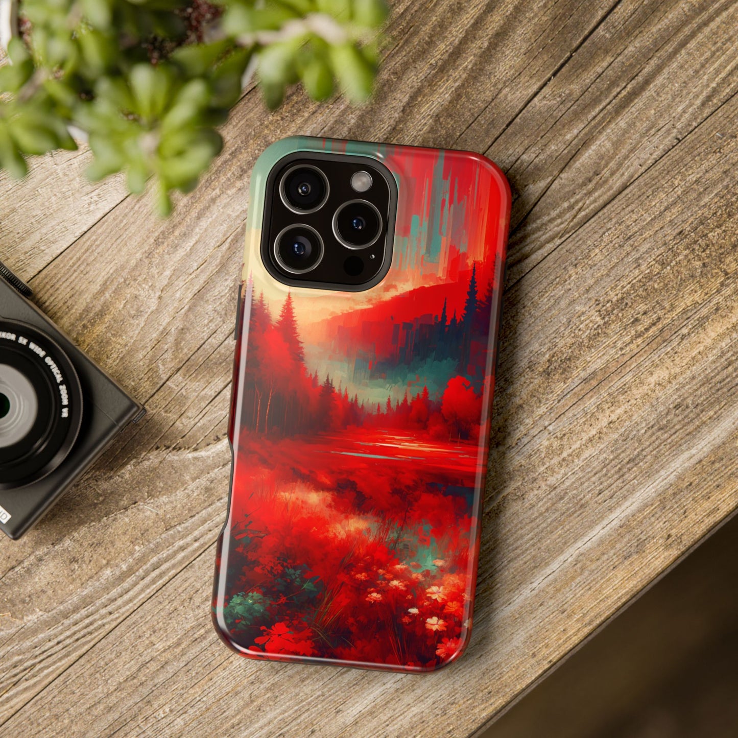Red Nature MagSafe® iPhone Tough Case Dual Layer Robust