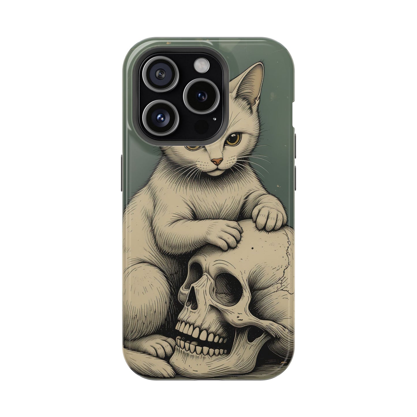 Cat & Skull MagSafe® iPhone Tough Case Dual Layer Robust